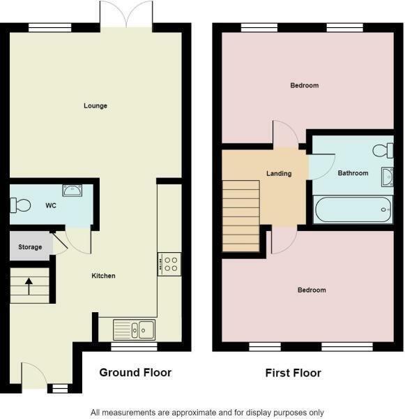 Floorplan of 2 bedroom Mid Terrace House for sale, Norville Drive, Stoke-on-Trent, Staffordshire, ST1