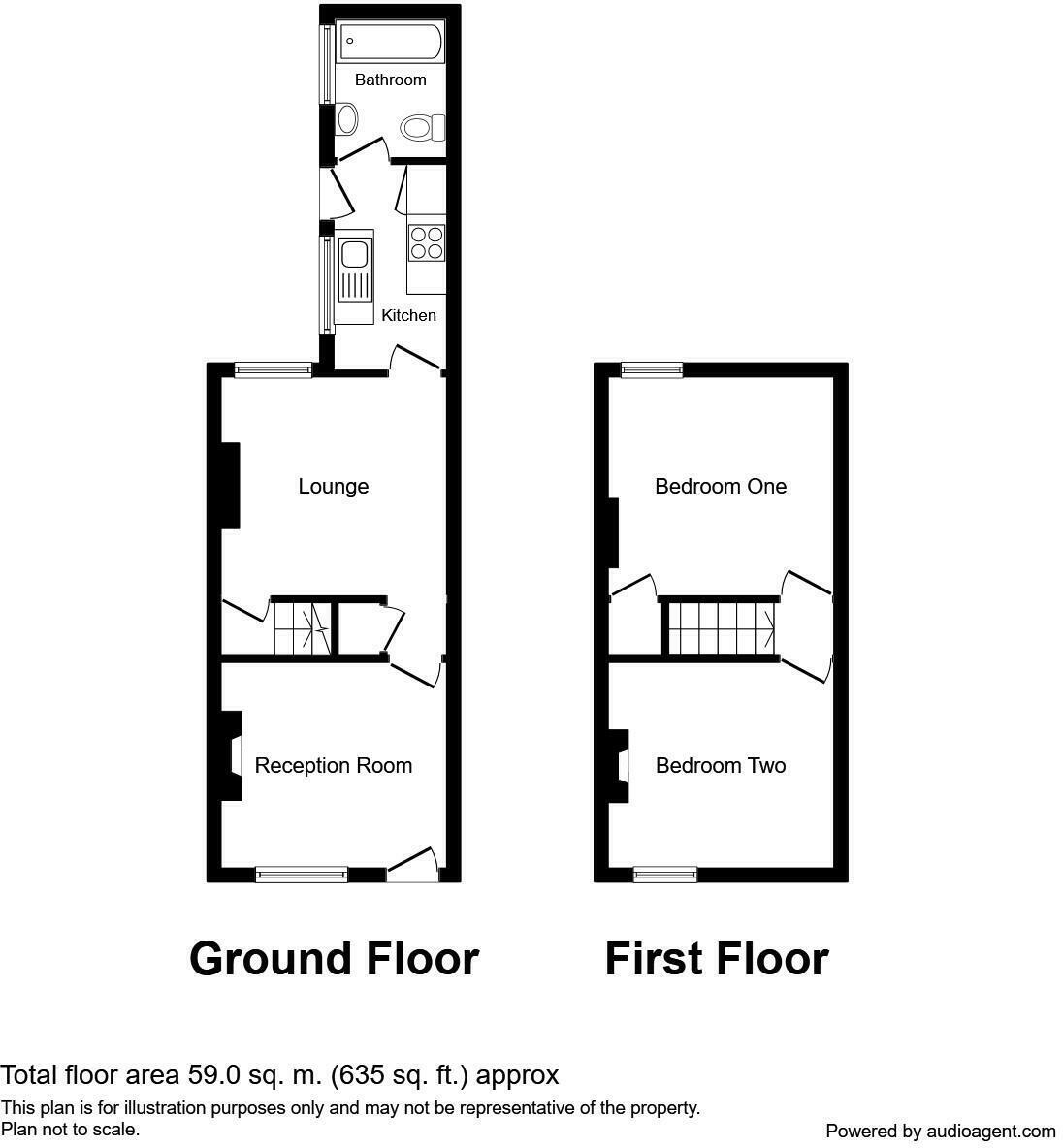 Floorplan of 2 bedroom Mid Terrace House for sale, Rutland Street, Stoke-on-Trent, Staffordshire, ST1