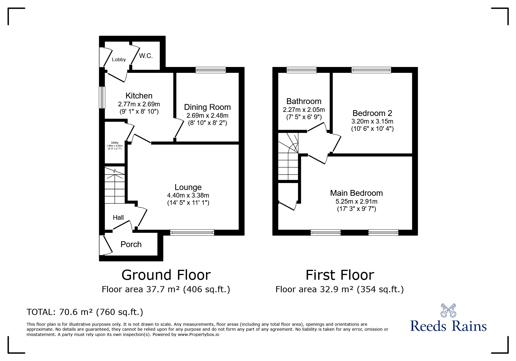 Floorplan of 2 bedroom Semi Detached House for sale, Ridge Walk, Stoke-on-Trent, Staffordshire, ST3