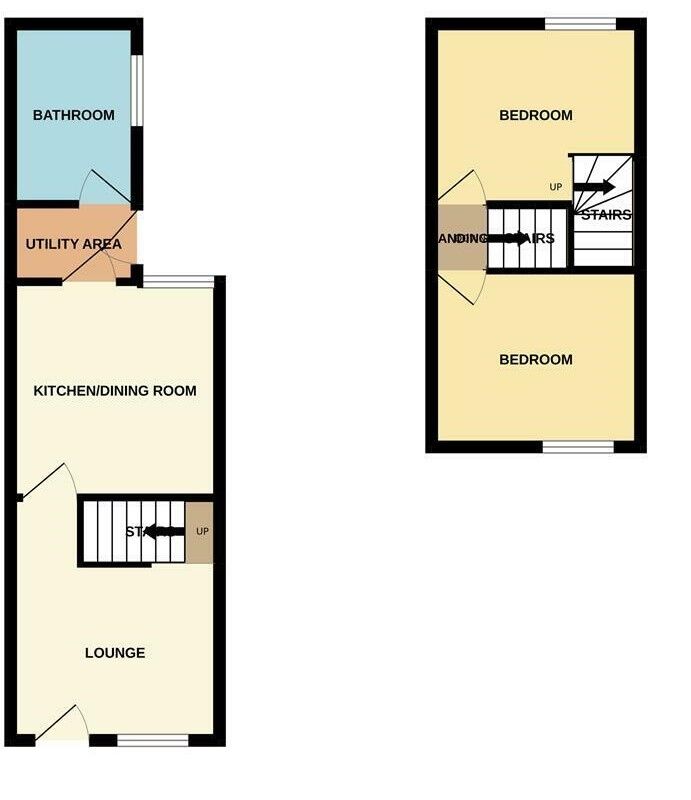 Floorplan of 2 bedroom Mid Terrace House for sale, Rutland Street, Stoke-on-Trent, Staffordshire, ST1