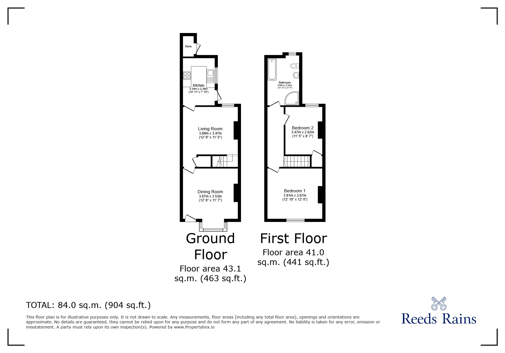 Floorplan of 2 bedroom Mid Terrace House to rent, Hanley Road, Stoke-on-Trent, Staffordshire, ST1