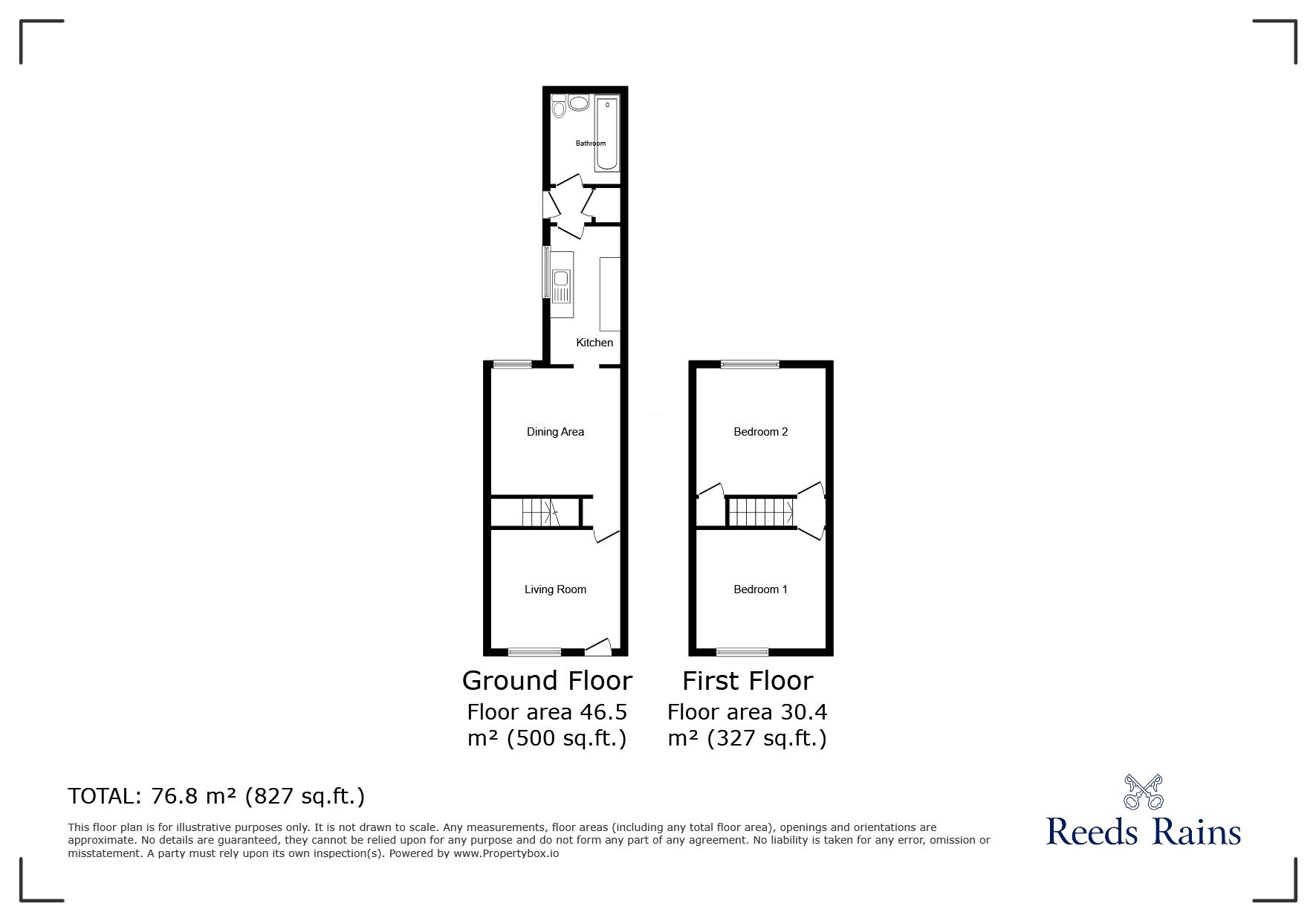 Floorplan of 2 bedroom Mid Terrace House to rent, Wileman Street, Stoke-on-Trent, Staffordshire, ST4