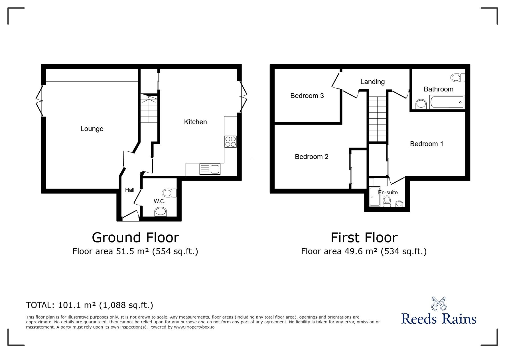 Floorplan of 3 bedroom Semi Detached House to rent, Johnson Place, Stoke-on-Trent, Staffordshire, ST6