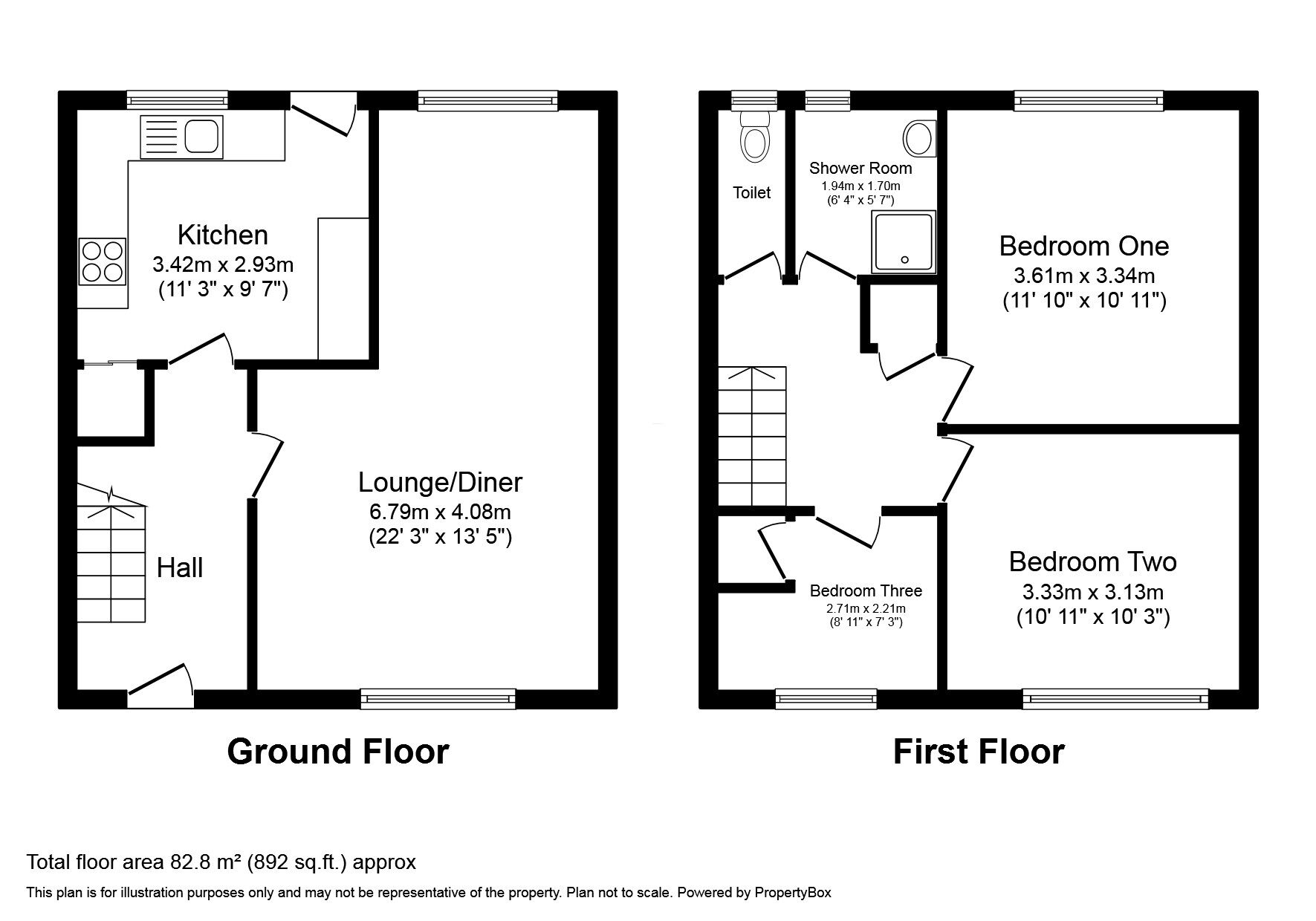 Floorplan of 3 bedroom Mid Terrace House for sale, Cresswell Road, Stoke-on-Trent, Staffordshire, ST1