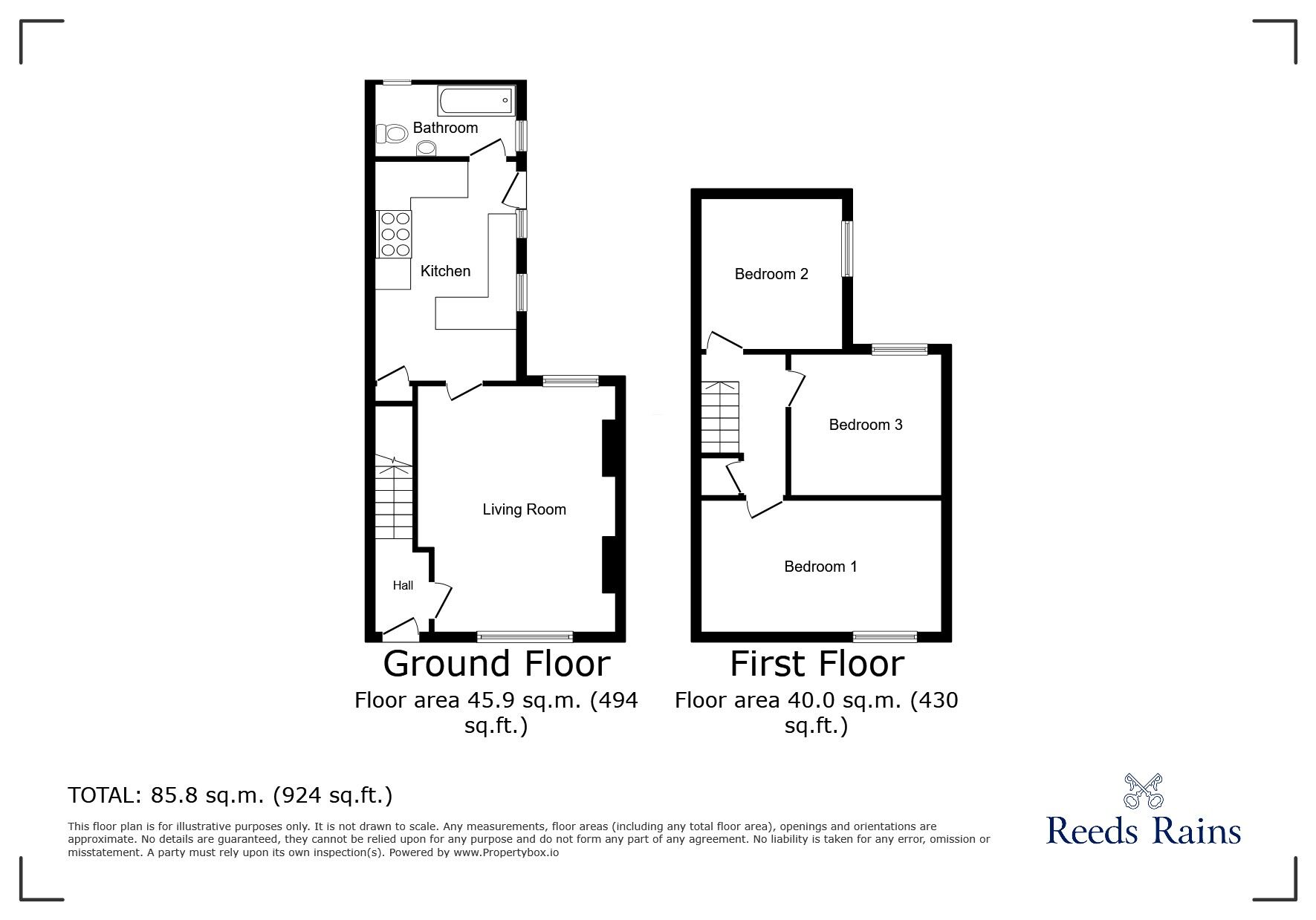 Floorplan of 3 bedroom Mid Terrace House to rent, Stanley Street, Stoke-on-Trent, Staffordshire, ST6