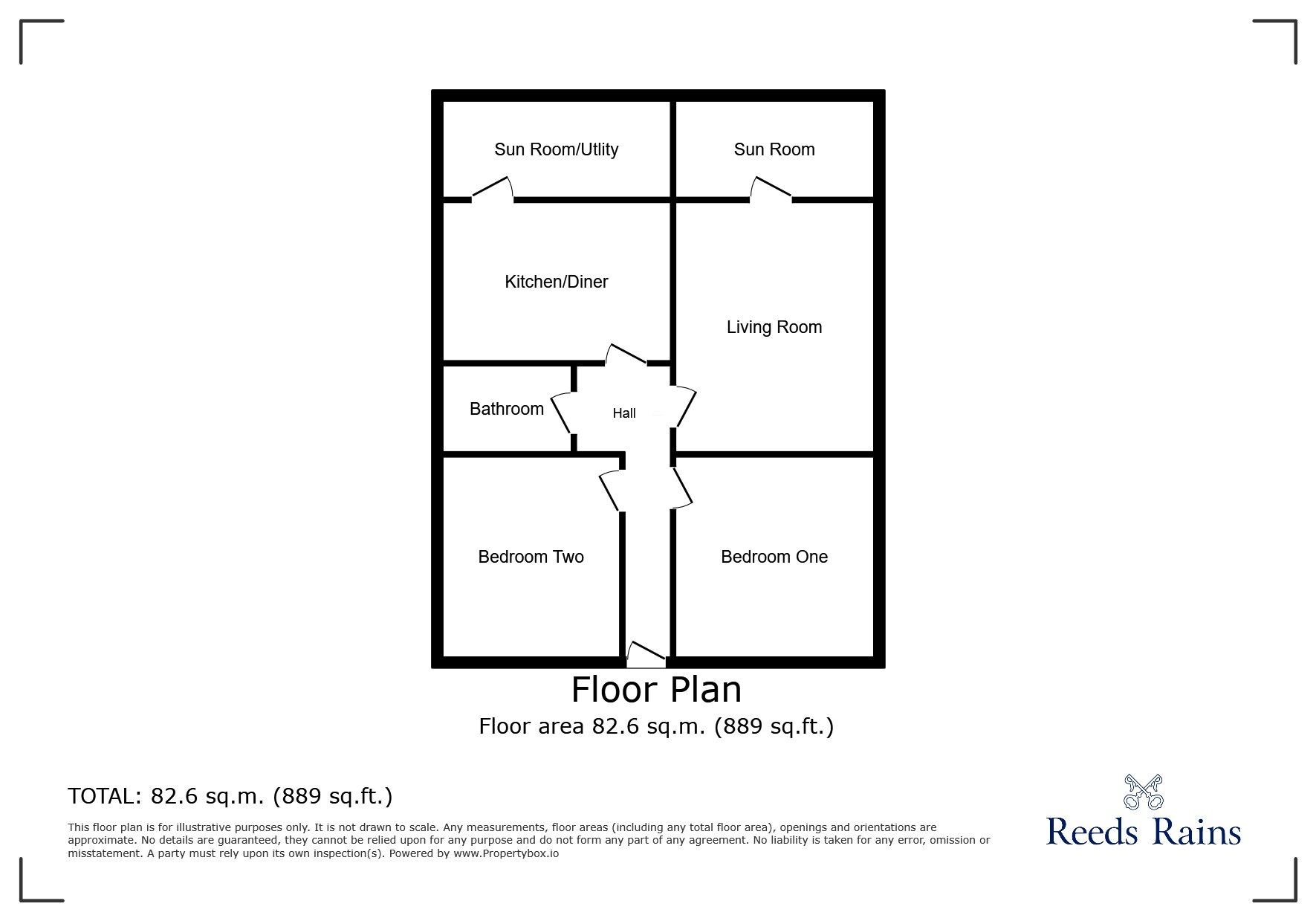 Floorplan of 2 bedroom Detached Bungalow for sale, Heath House Lane, Stoke-on-Trent, Staffordshire, ST2