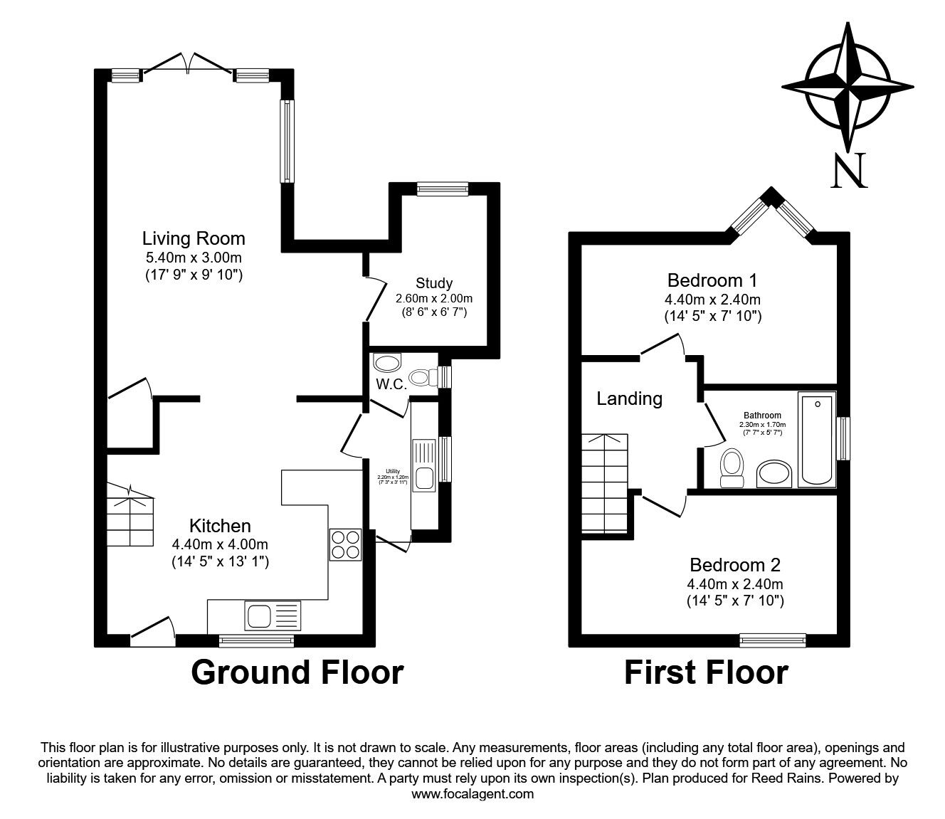 Floorplan of 2 bedroom End Terrace House to rent, South Lane, Haxby, North Yorkshire, YO32