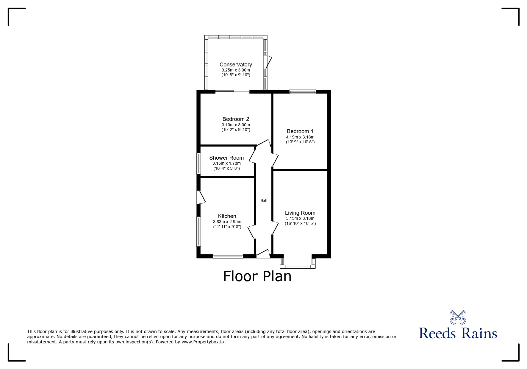 Floorplan of 2 bedroom Semi Detached Bungalow for sale, Green Acres, Huntington, York, YO32