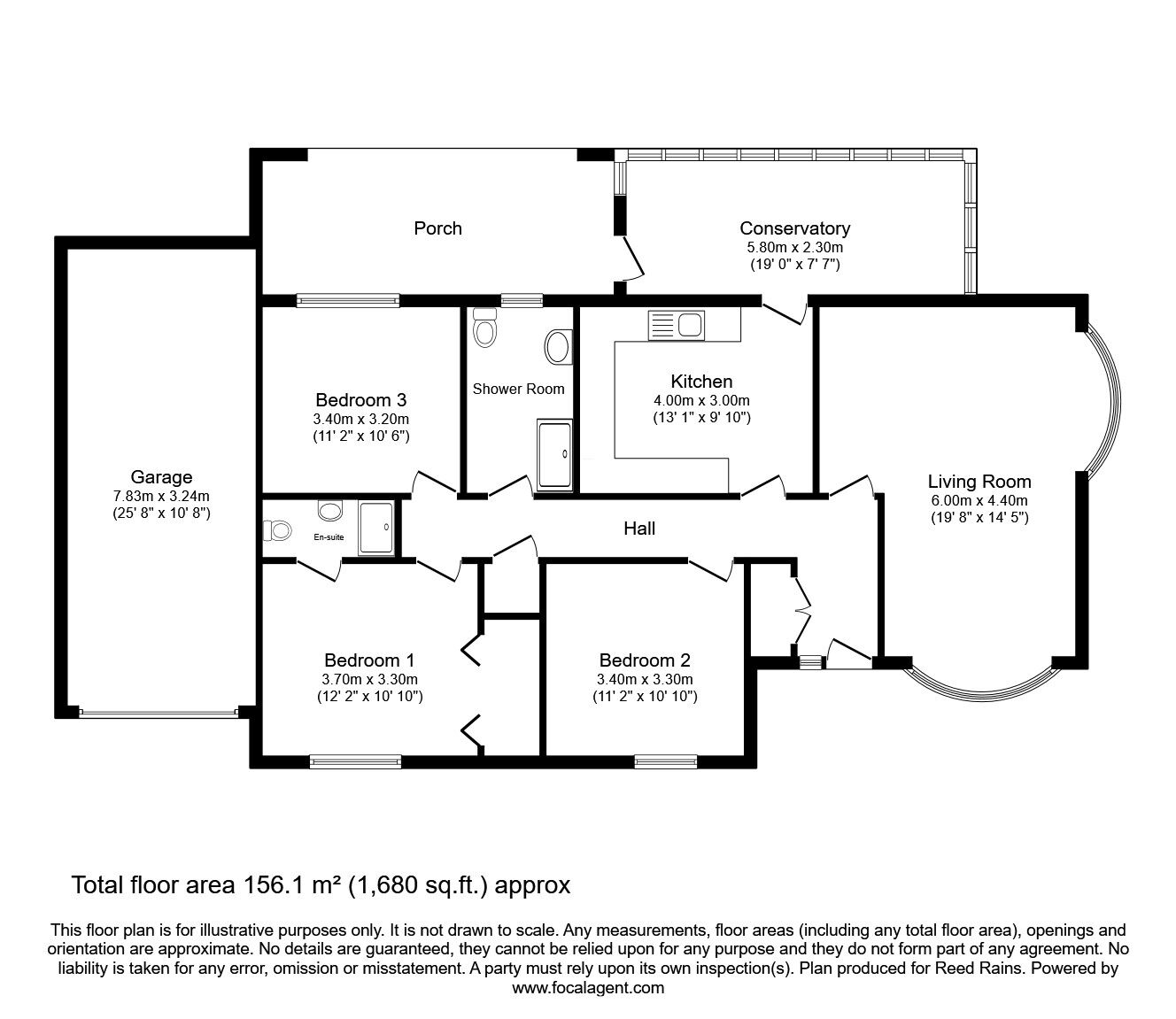 Floorplan of 3 bedroom Detached Bungalow for sale, Barley Rise, Strensall, North Yorkshire, YO32