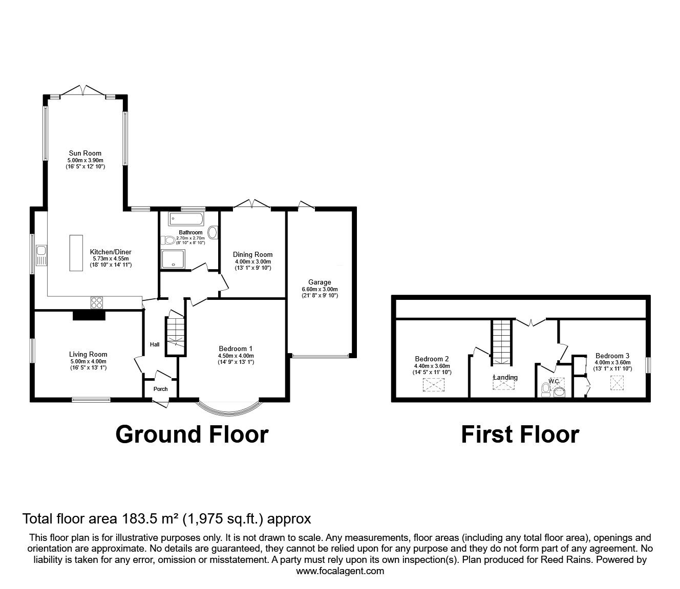 Floorplan of 4 bedroom Detached Bungalow for sale, York Road, Stillington, North Yorkshire, YO61