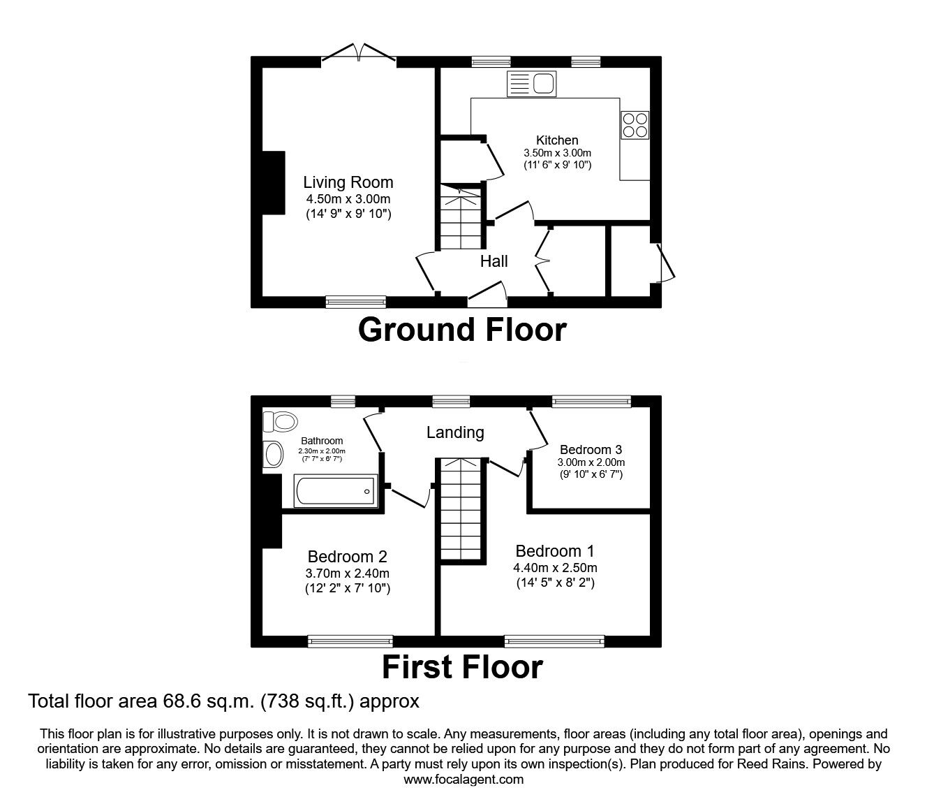 Floorplan of 3 bedroom Mid Terrace House for sale, Garth End, Huntington, North Yorkshire, YO32