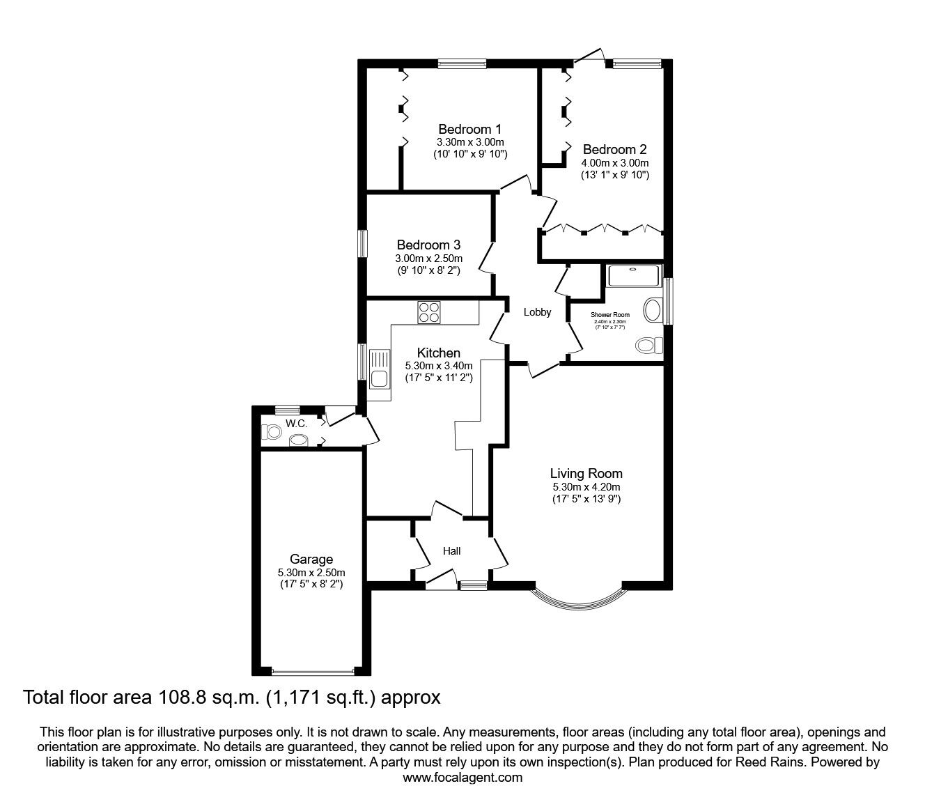 Floorplan of 3 bedroom Detached Bungalow for sale, Durlston Drive, Strensall, North Yorkshire, YO32