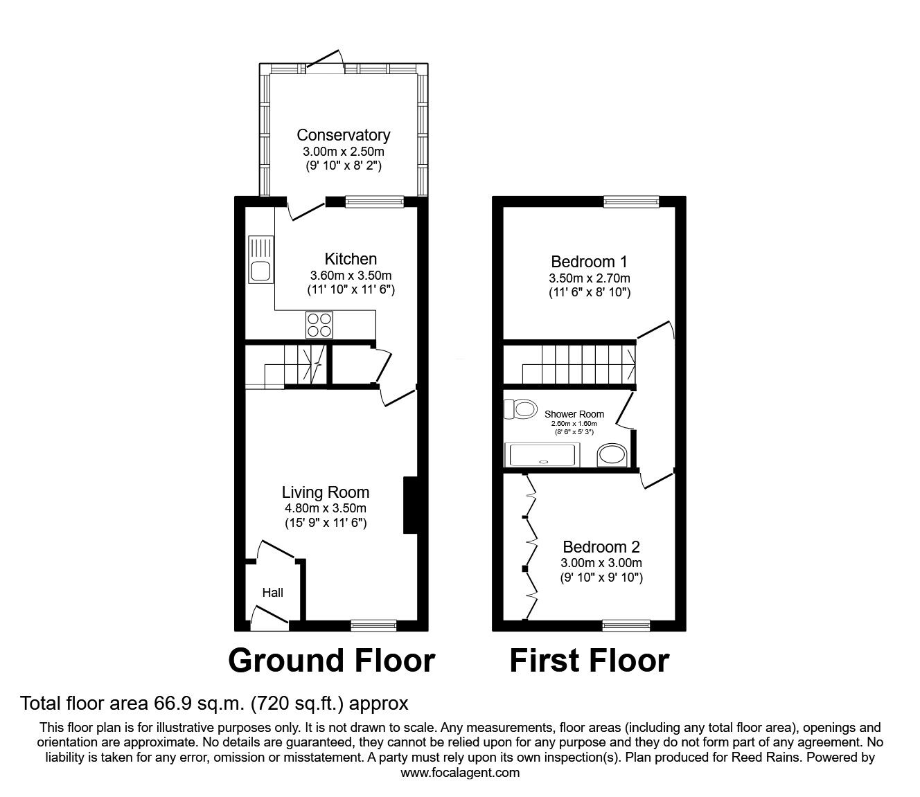 Floorplan of 2 bedroom Mid Terrace House for sale, Sycamore Close, Skelton, North Yorkshire, YO30