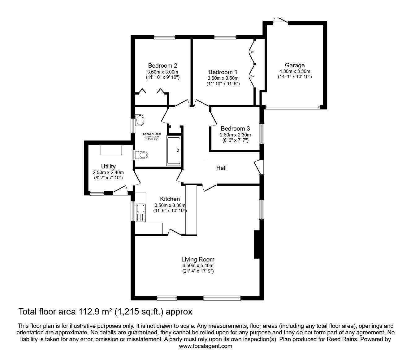 Floorplan of 3 bedroom Detached Bungalow for sale, Bridge Close, Haxby, North Yorkshire, YO32