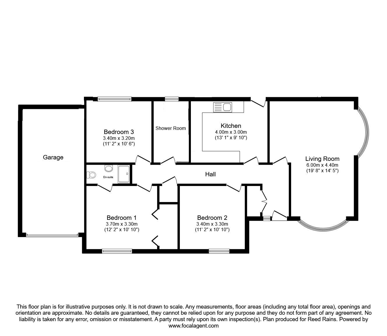 Floorplan of 3 bedroom Detached Bungalow for sale, Woodleigh Close, Strensall, North Yorkshire, YO32