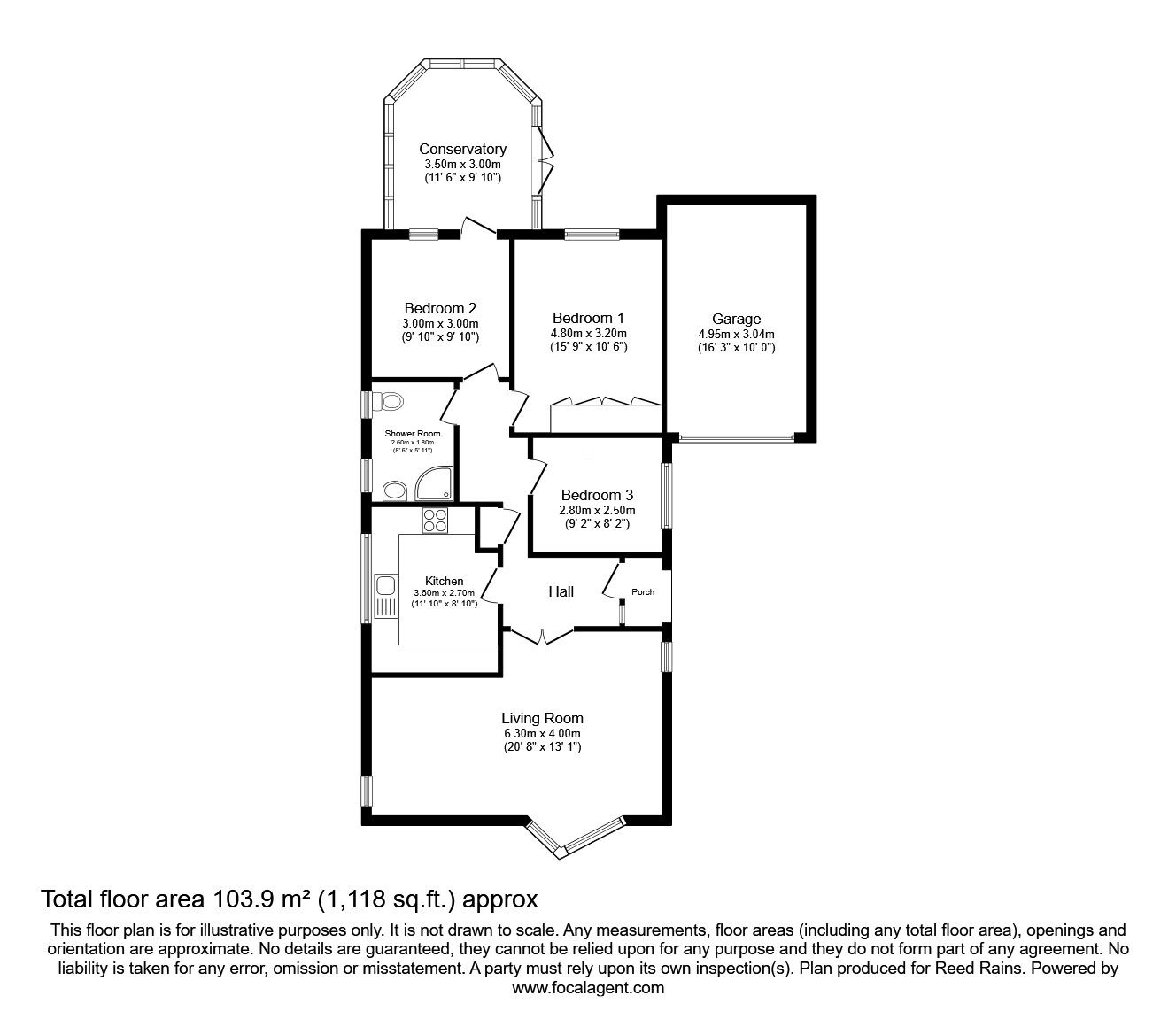 Floorplan of 3 bedroom Detached Bungalow for sale, Cyprus Grove, Haxby, North Yorkshire, YO32