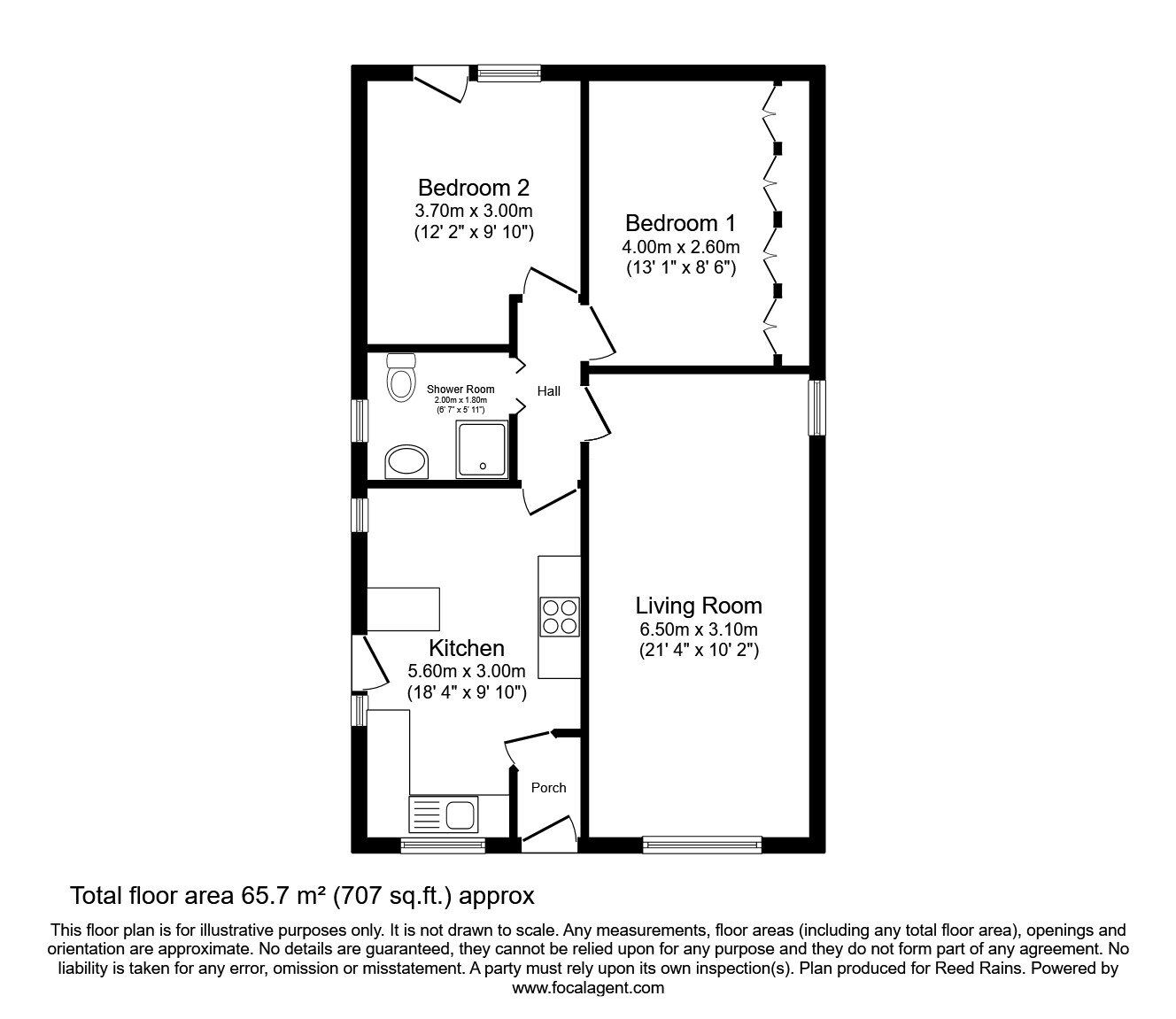 Floorplan of 2 bedroom Detached Bungalow for sale, Greenshaw Drive, Haxby, North Yorkshire, YO32