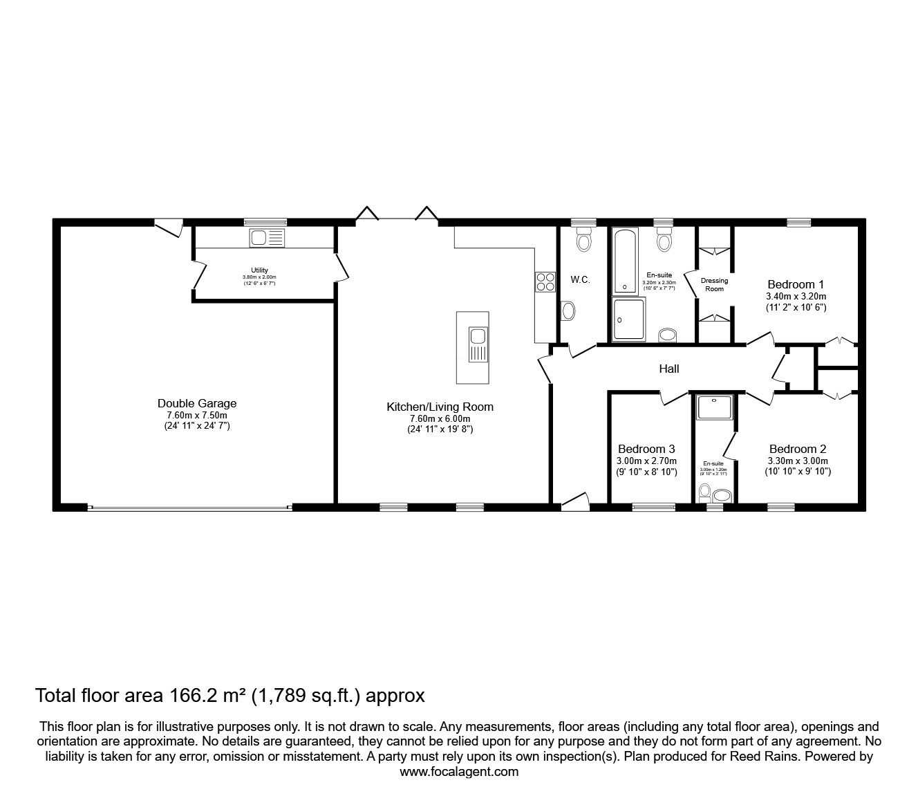 Floorplan of 3 bedroom Detached Bungalow for sale, The Village, Strensall, North Yorkshire, YO32