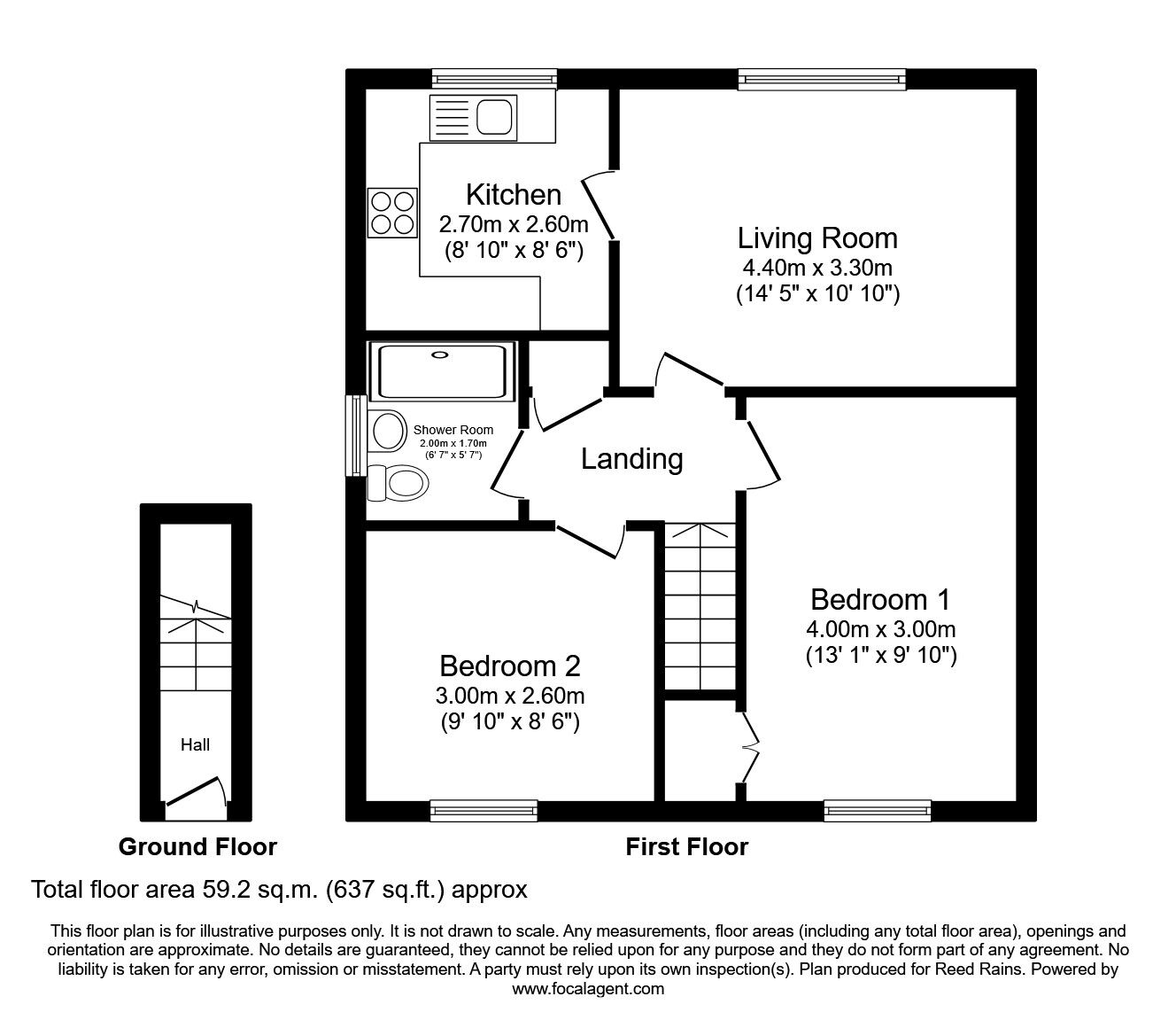 Floorplan of 2 bedroom  Flat for sale, Cornwood Way, Haxby, North Yorkshire, YO32