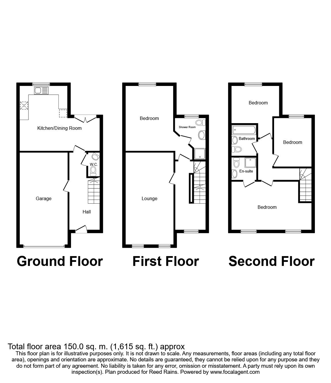 Floorplan of 4 bedroom Mid Terrace House for sale, Mill Stream Drive, Luddendenfoot, Halifax, HX2