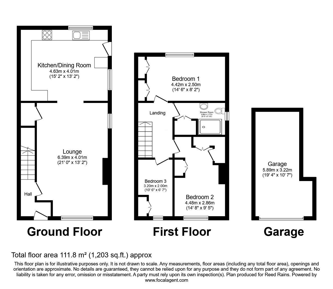 Floorplan of 3 bedroom Semi Detached House for sale, Scar Bottom, Hebden Bridge, HX7