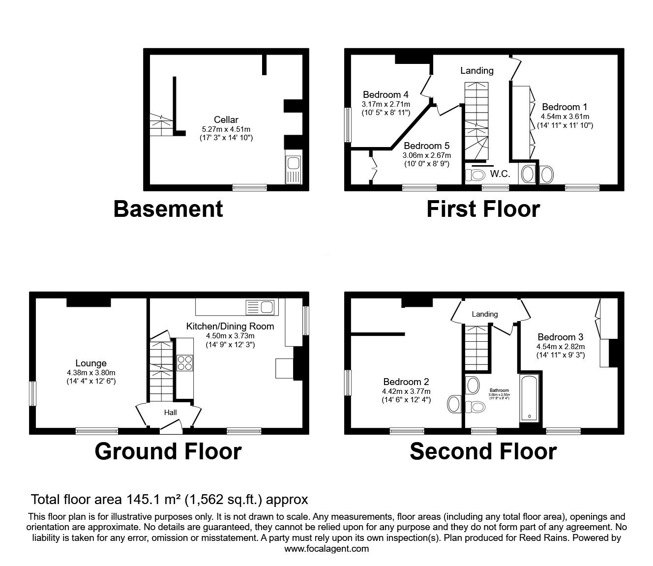 Floorplan of 5 bedroom End Terrace House for sale, Mitchell Street, Hebden Bridge, West Yorkshire, HX7