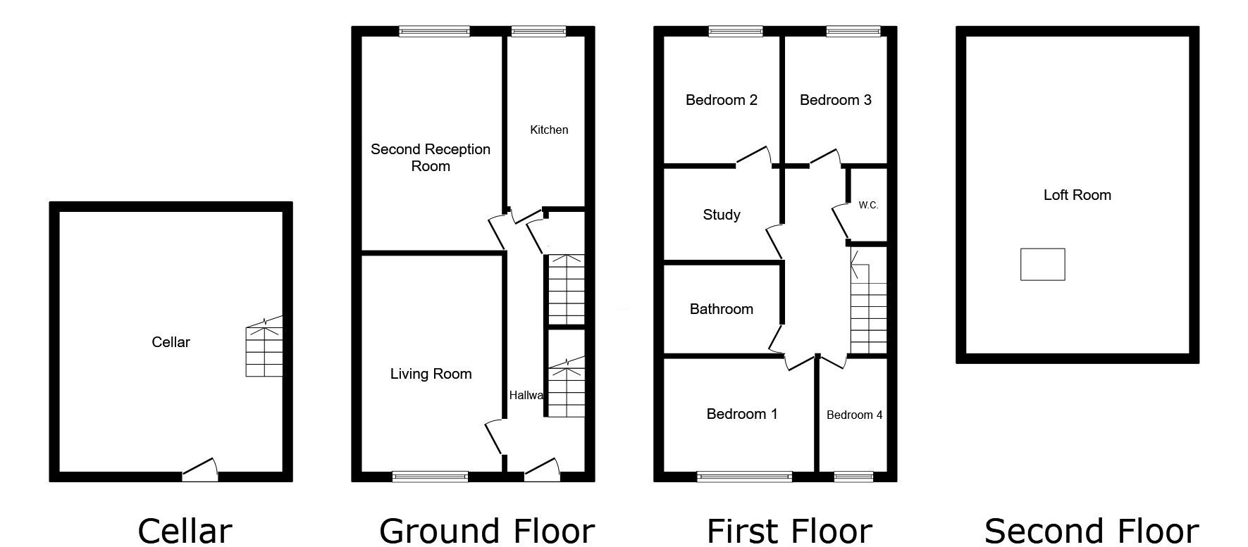 Floorplan of 4 bedroom Mid Terrace House for sale, Hangingroyd Road, Hebden Bridge, HX7