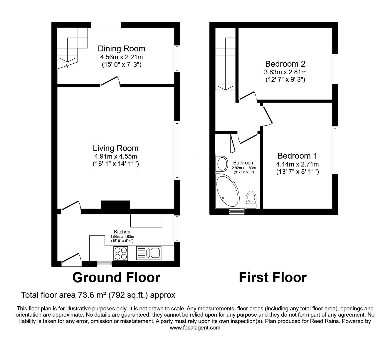 Floorplan of 2 bedroom Detached House for sale, Old Lane, Pecket Well, West Yorkshire, HX7