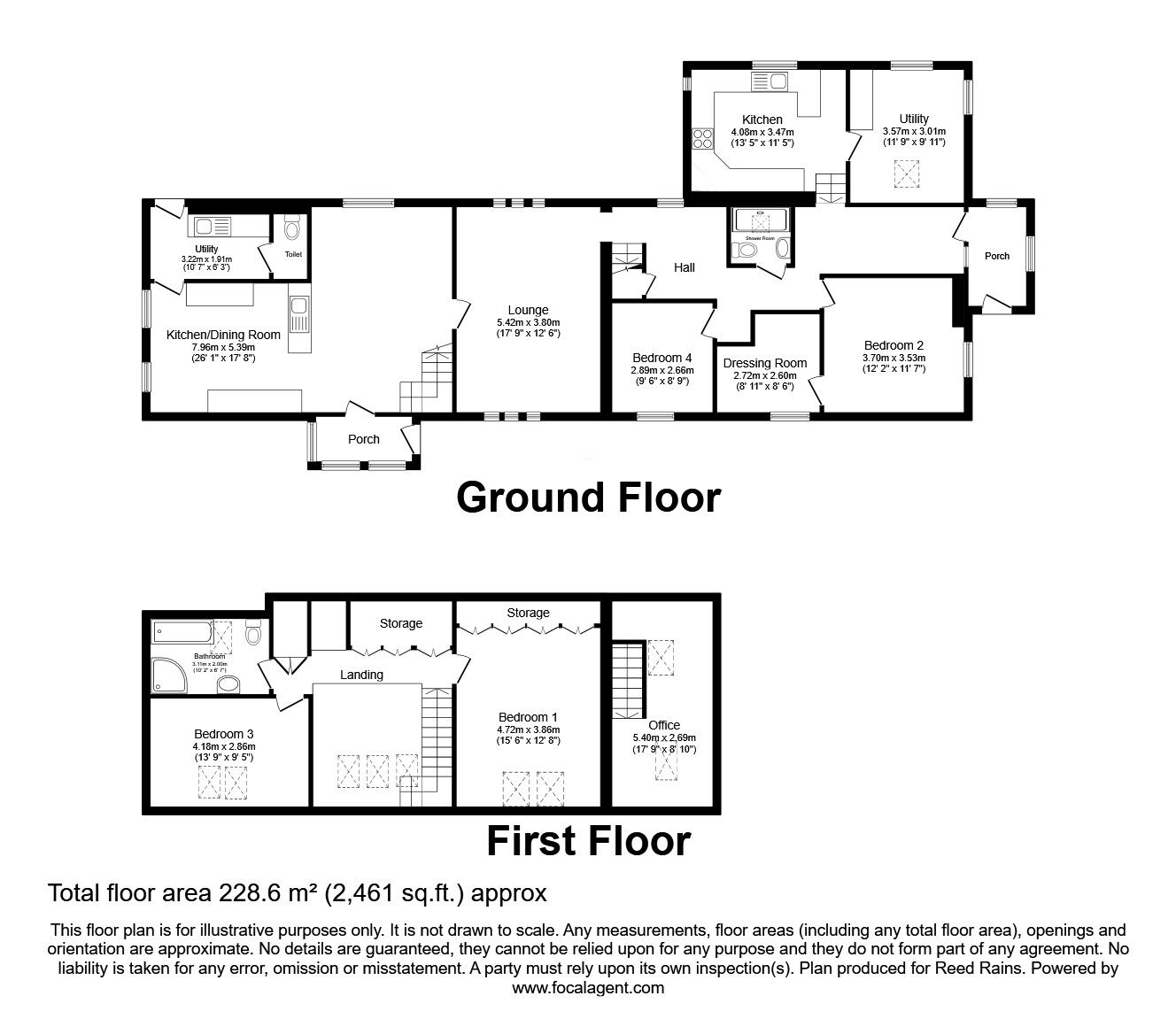 Floorplan of 4 bedroom Detached House for sale, Erringden, Hebden Bridge, HX7