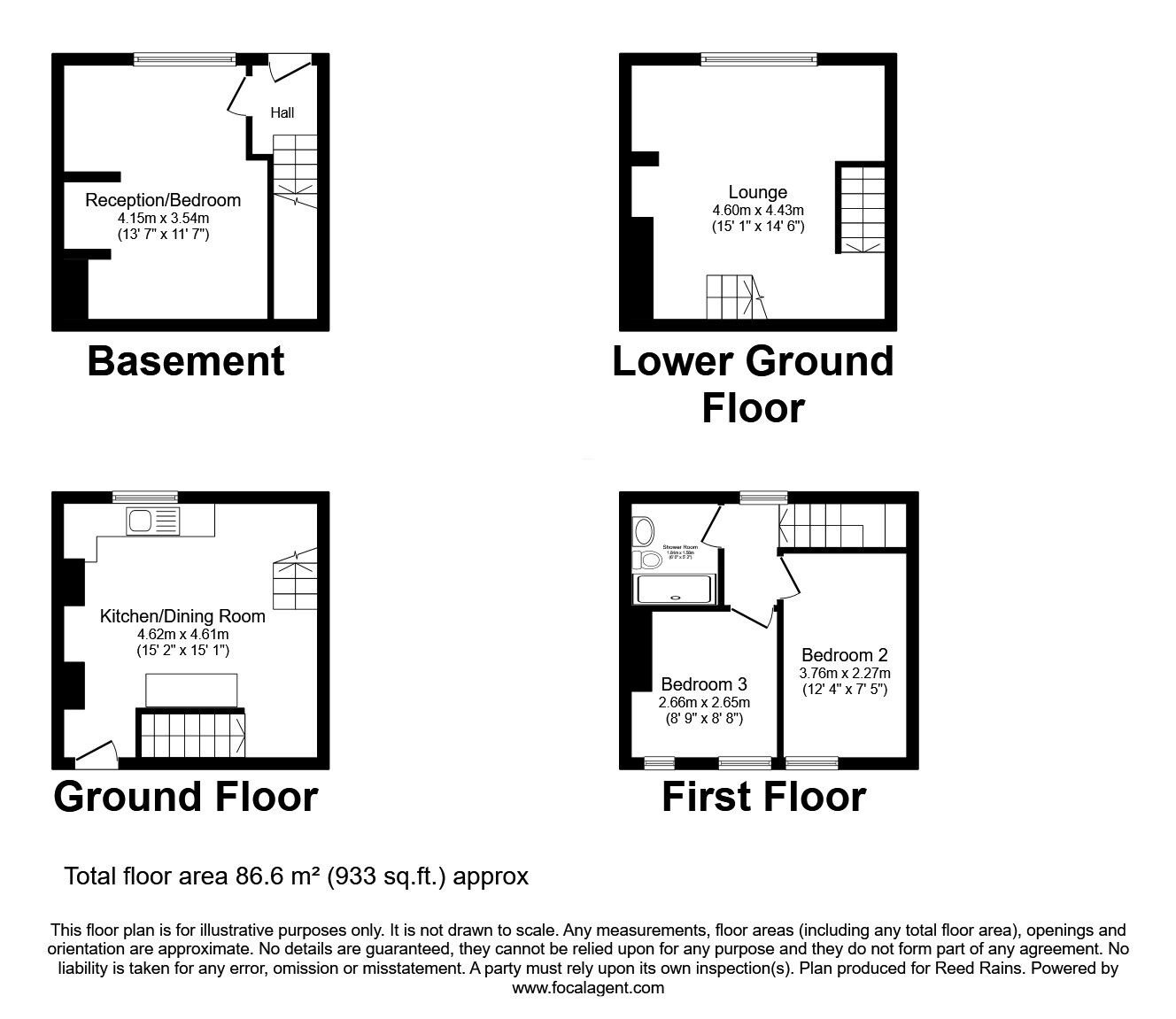 Floorplan of 2 bedroom End Terrace House for sale, Church Bank, Cragg Vale, Hebden Bridge, HX7