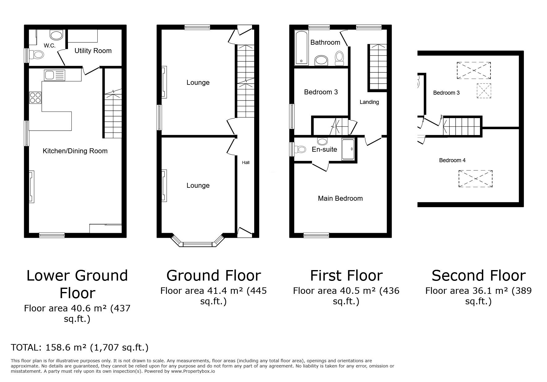 Floorplan of 4 bedroom End Terrace House for sale, Spring Villas, Hebden Bridge, HX7