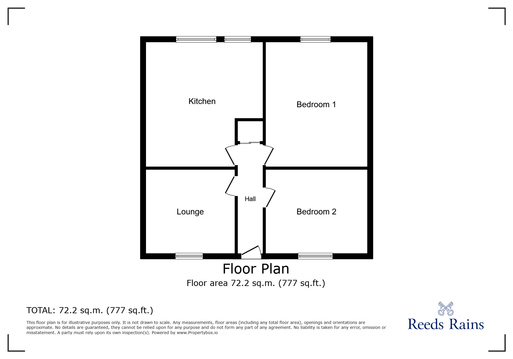 Floorplan of 2 bedroom Detached House for sale, Harley Street, Todmorden, OL14