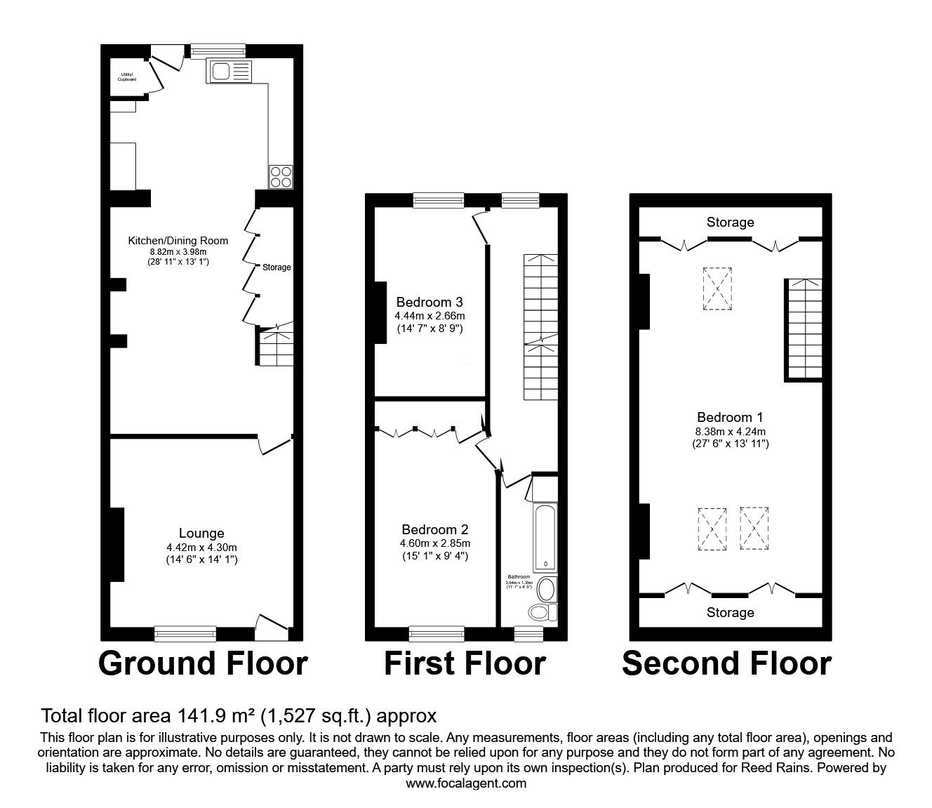 Floorplan of 3 bedroom Mid Terrace House for sale, Ingle Dene, Hebden Bridge, HX7