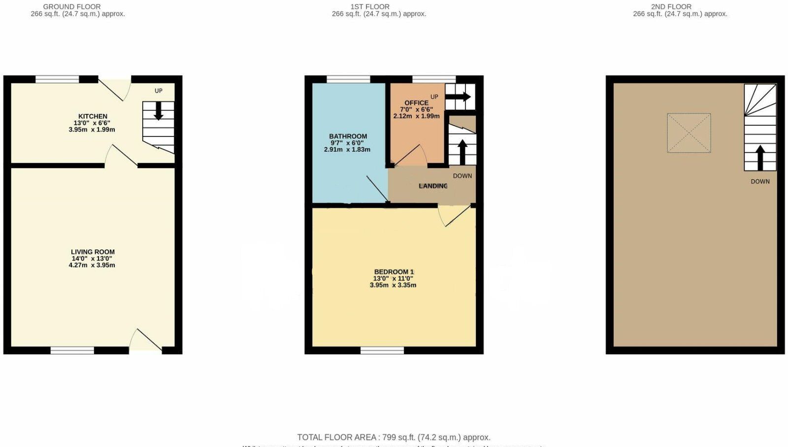 Floorplan of 2 bedroom Mid Terrace House for sale, Major Street, Todmorden, OL14