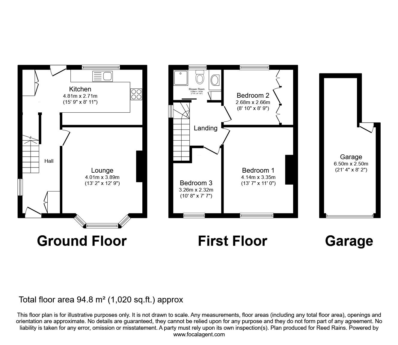 Floorplan of 3 bedroom End Terrace House for sale, Southfield, Heptonstall, Hebden Bridge, HX7