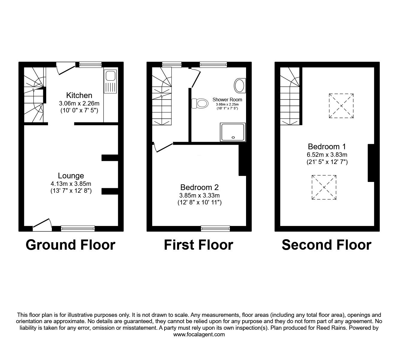 Floorplan of 2 bedroom Mid Terrace House for sale, Fountain Street, Hebden Bridge, West Yorkshire, HX7