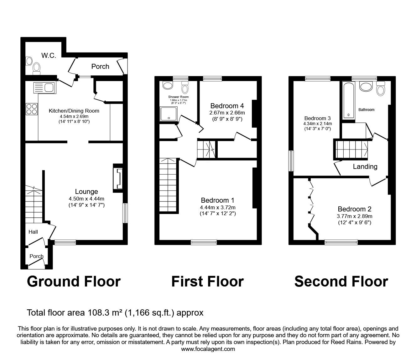 Floorplan of 4 bedroom Semi Detached House for sale, Hollins Road, Walsden, Halifax, OL14