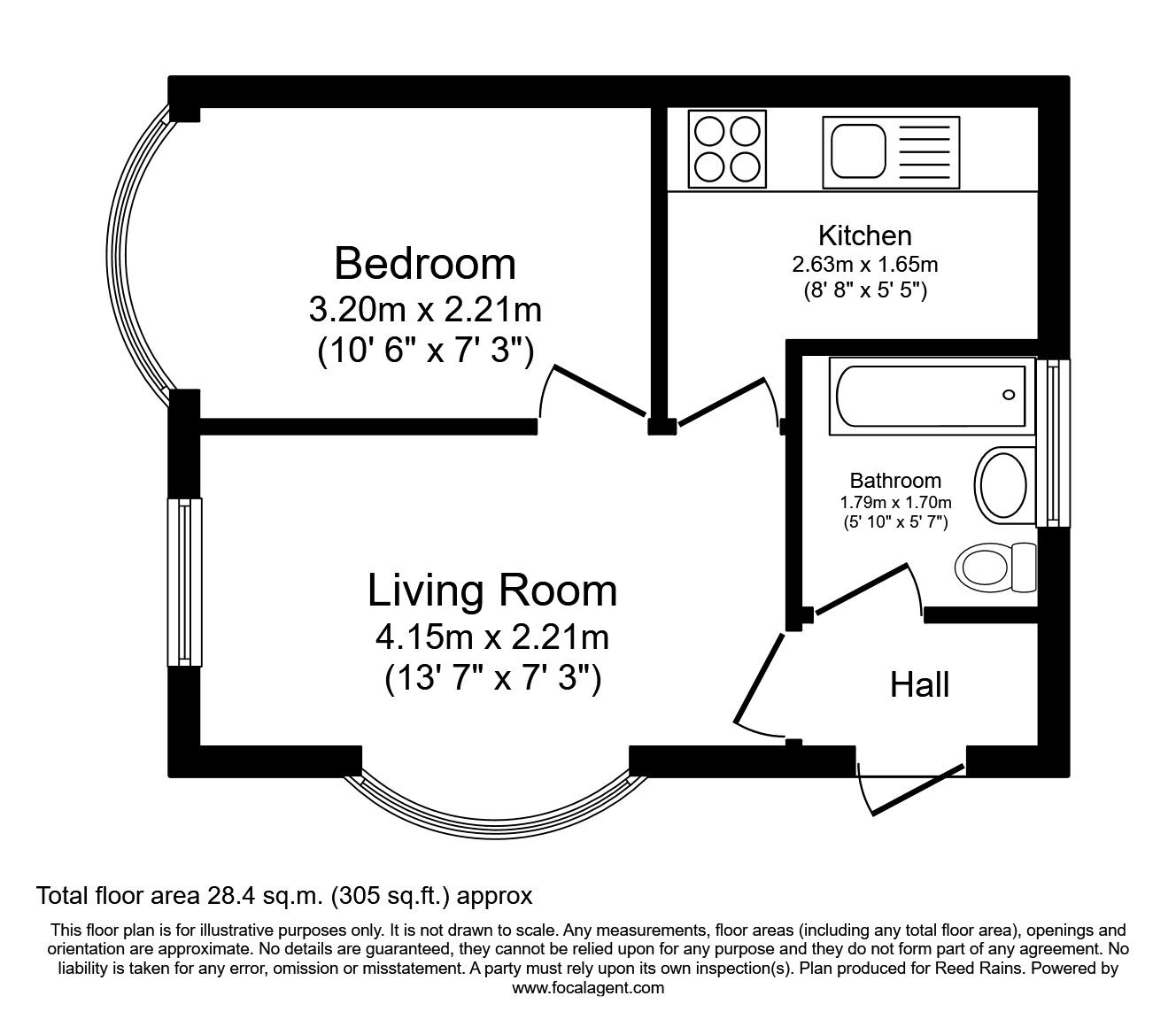 Floorplan of 1 bedroom Detached Bungalow to rent, Adjacent Foxglove Cottage, Twemlow Lane, Crewe, CW4