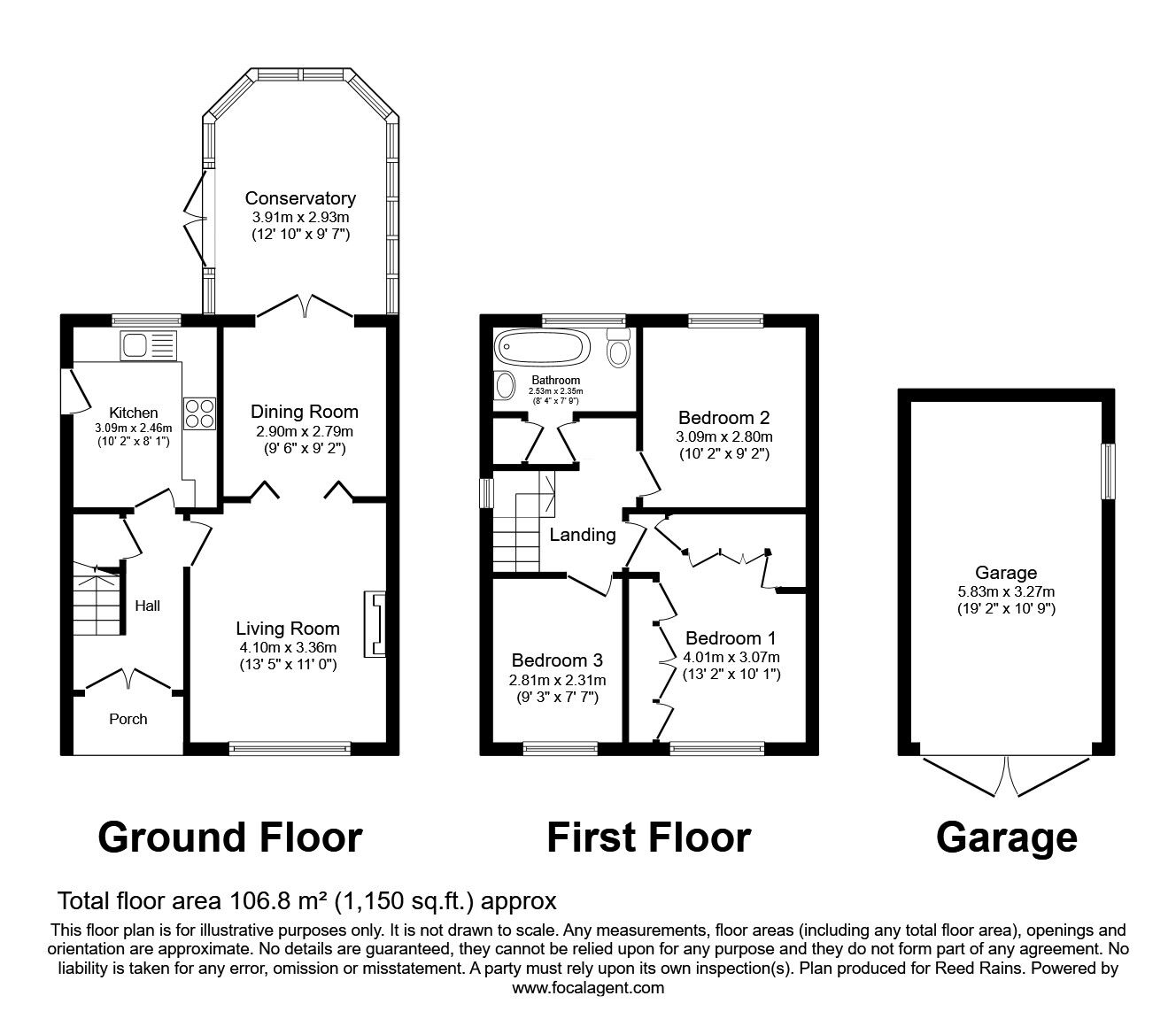 Floorplan of 3 bedroom Detached House for sale, Riverside Crescent, Holmes Chapel, Cheshire, CW4