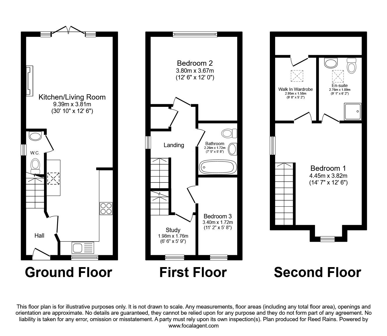 Floorplan of 3 bedroom Semi Detached House for sale, James Walker Drive, Holmes Chapel, Cheshire, CW4