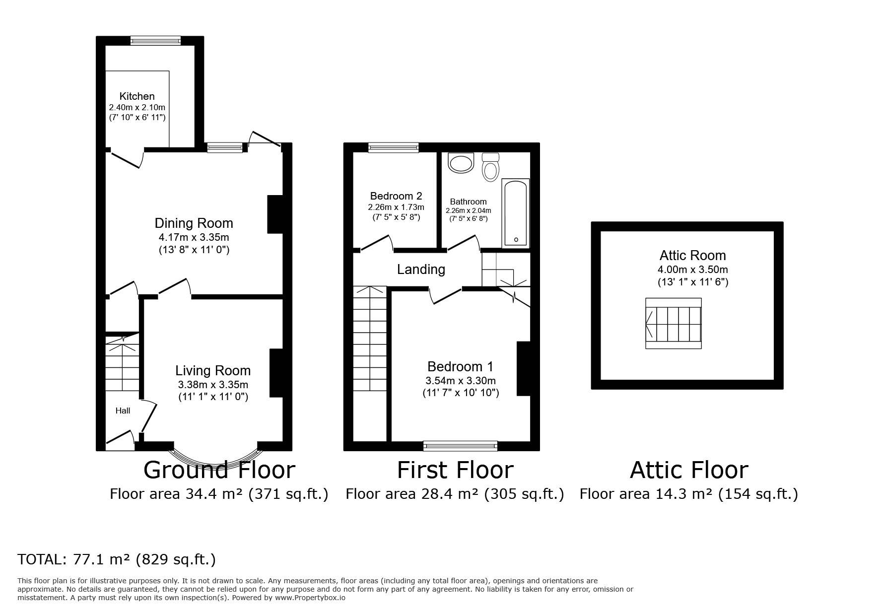 Floorplan of 2 bedroom Mid Terrace House for sale, Bank View, Goostrey, Cheshire, CW4