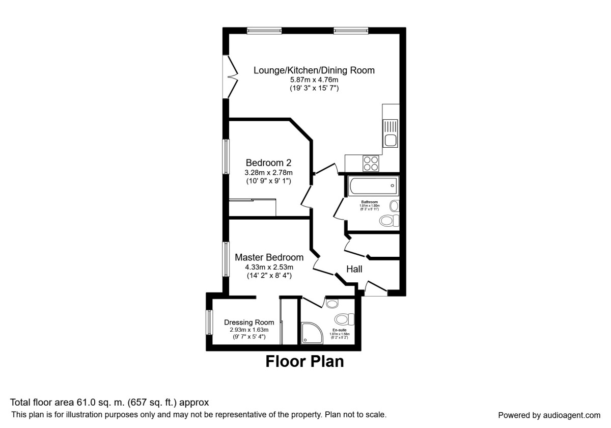 Floorplan of 2 bedroom  Flat for sale, Kings Court Regency Walk, Cheshire, CW10