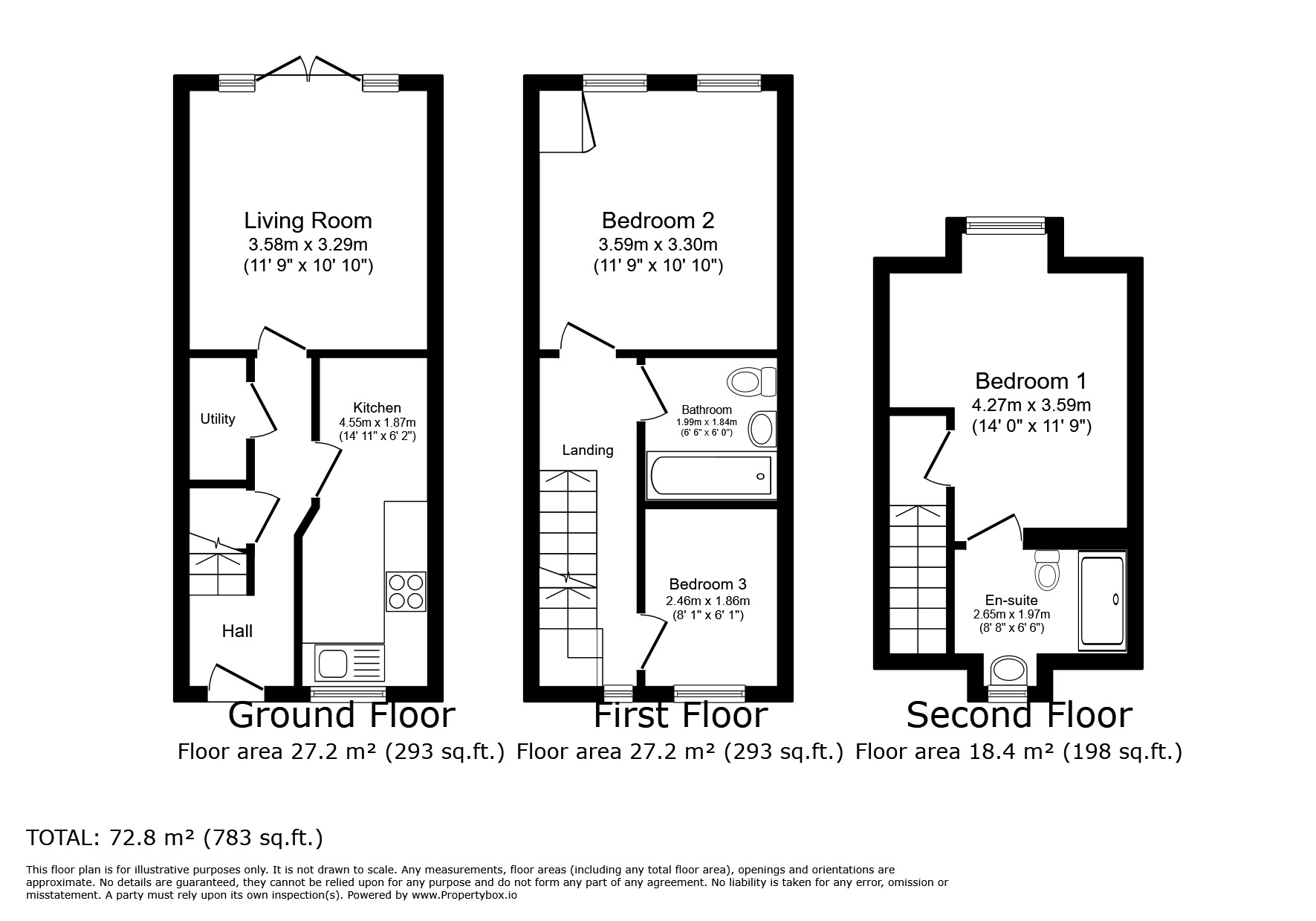 Floorplan of 3 bedroom End Terrace House for sale, Wallcroft Gardens, Middlewich, Cheshire, CW10