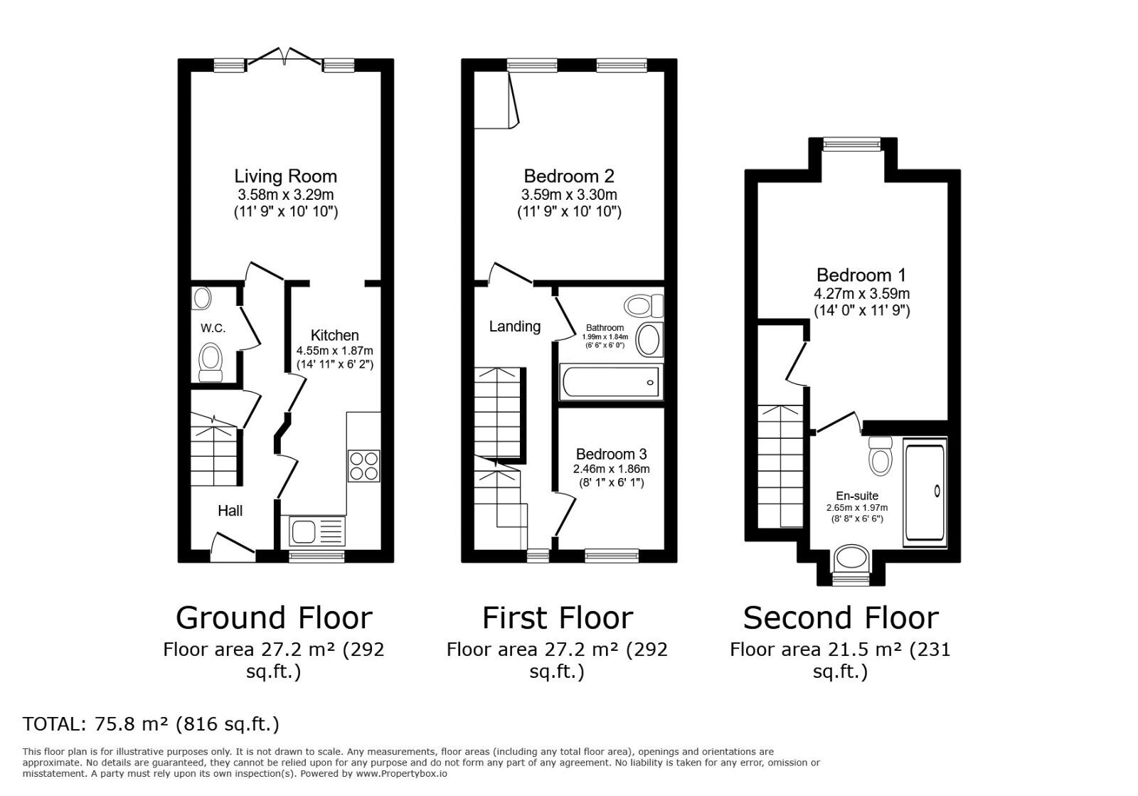 Floorplan of 3 bedroom Mid Terrace House to rent, Wallcroft Gardens, Middlewich, Cheshire, CW10