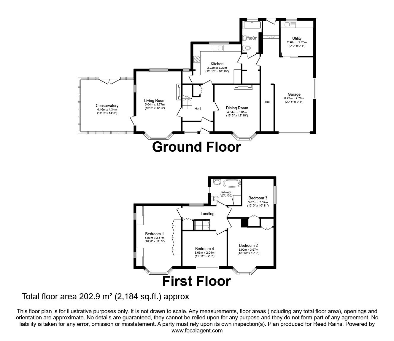 Floorplan of 4 bedroom Detached House for sale, Chester Road, Holmes Chapel, Cheshire, CW4