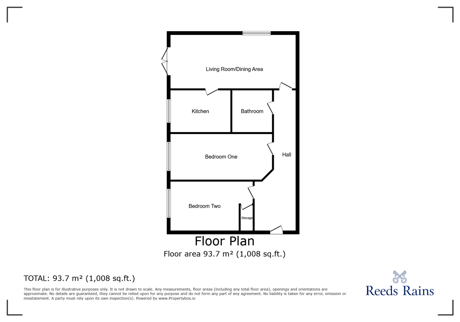 Floorplan of 2 bedroom  Flat for sale, Cricketers Way, Holmes Chapel, Cheshire, CW4