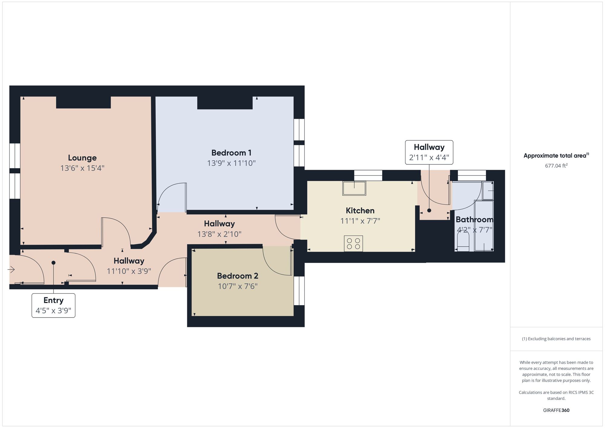 Floorplan of 2 bedroom  Flat for sale, Northbourne Road, Jarrow, Tyne and Wear, NE32