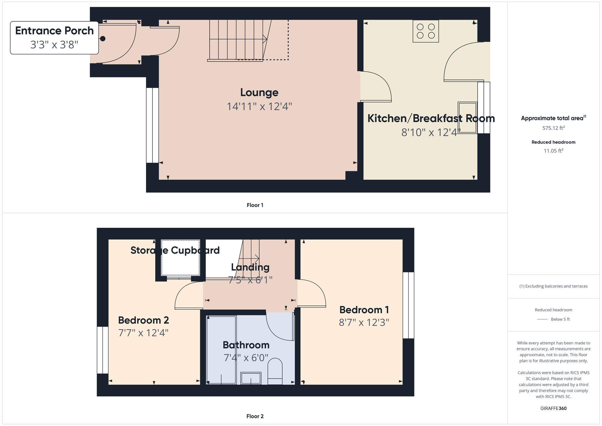 Floorplan of 2 bedroom Mid Terrace House for sale, Agincourt, Hebburn Village, Tyne and Wear, NE31