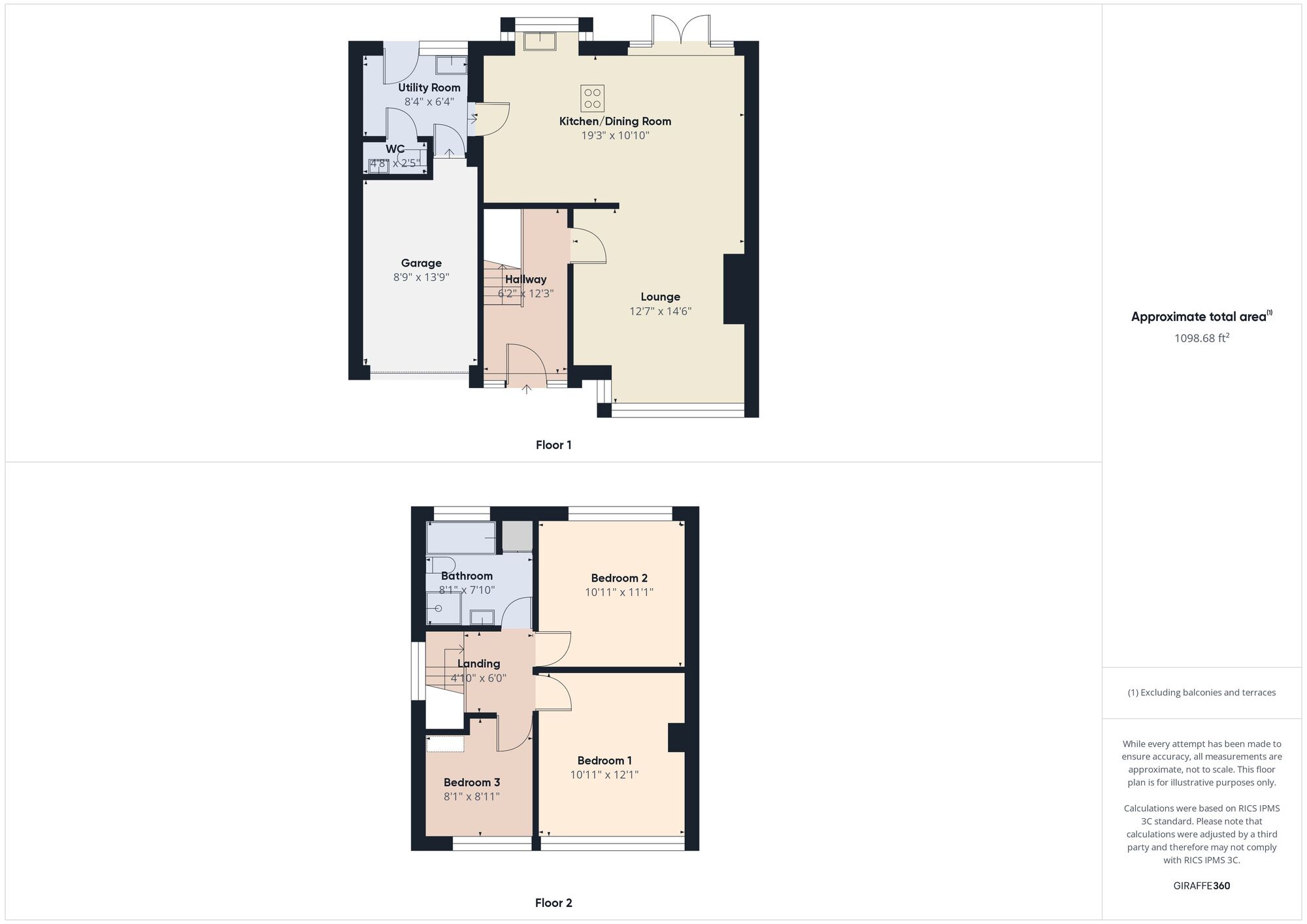 Floorplan of 3 bedroom Semi Detached House for sale, Embleton Road, Bill Quay, Tyne and Wear, NE10