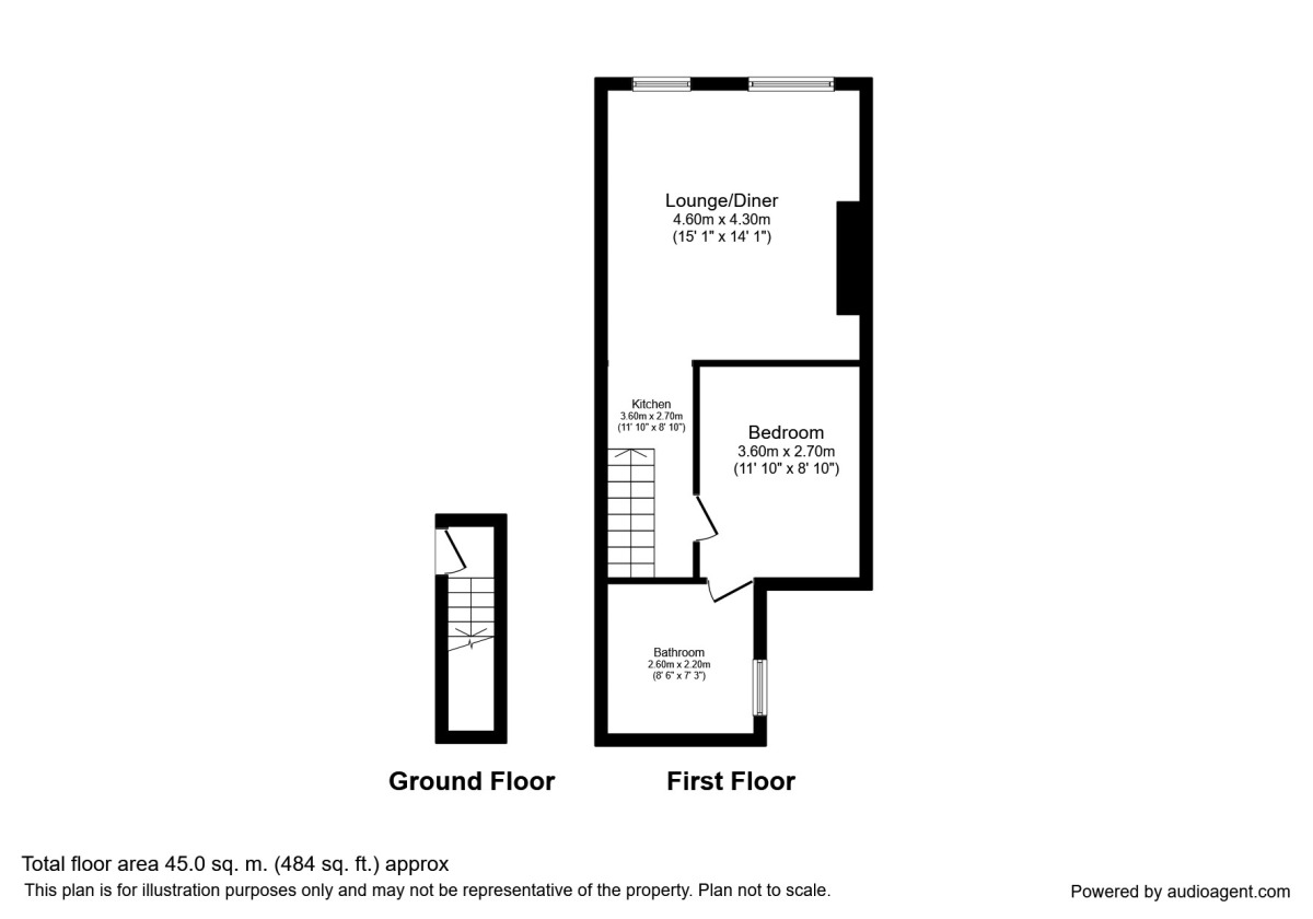 Floorplan of 1 bedroom  Flat to rent, London Road, Hazel Grove, Cheshire, SK7